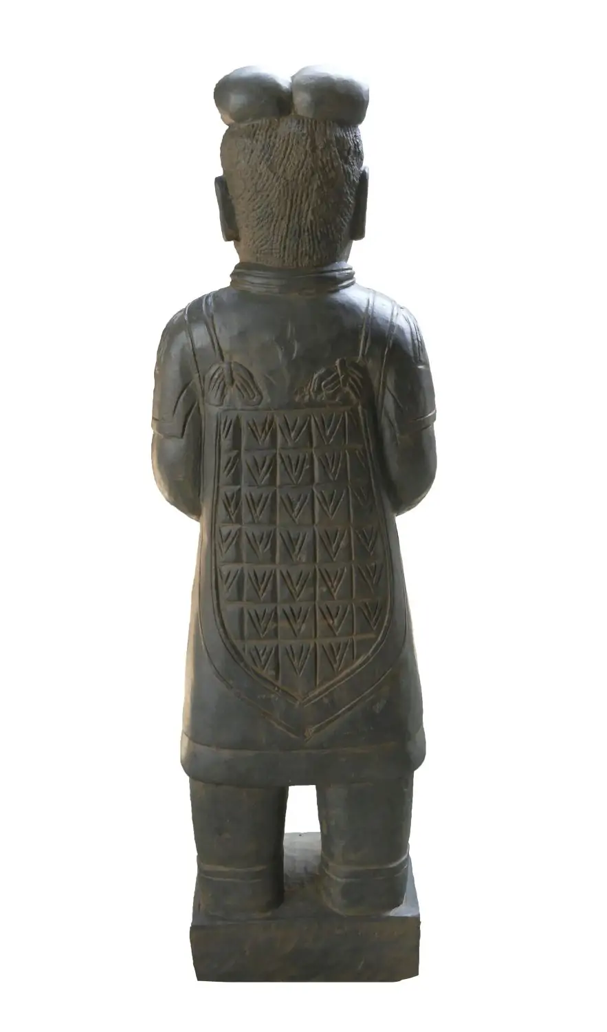 Artikelbild 2 des Artikels “Chinesischer Krieger, stehend, 150 cm Höhe, Naturstein (Basanit), Steinmetzarbeiten, Antikfinish “